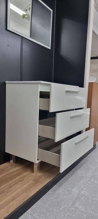 CONJUNTO MUEBLE DE BAÑO 3 CAJONES 80cm BLANCO