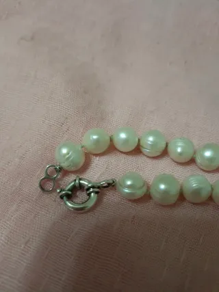 Pulsera de Plata con Perlas Blancas