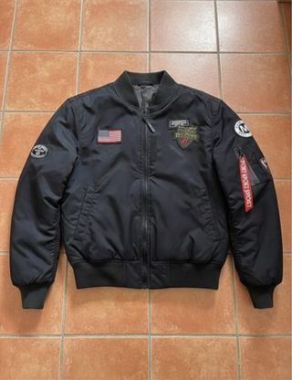 Chaqueta Bomber Americana Negra