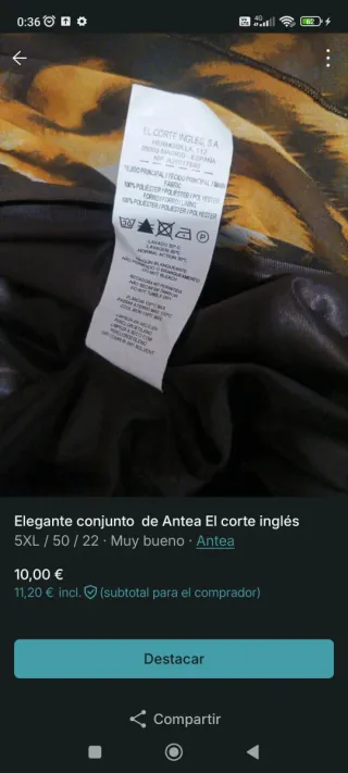 Traje de señora estampado