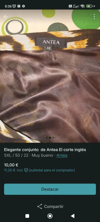 Traje de señora estampado