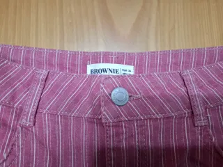 Pantalón Brownie culotte rosa a rayas blancas T.34