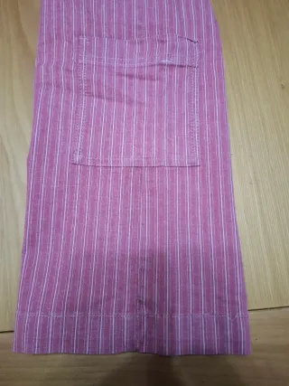 Pantalón Brownie culotte rosa a rayas blancas T.34