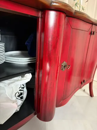 Aparador de madera de cedro y tapa de caoba rojo