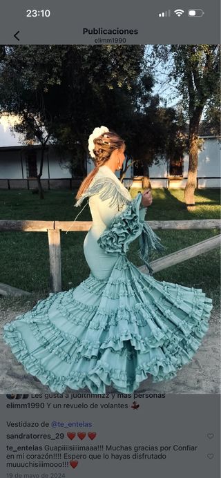 Traje de flamenca verde