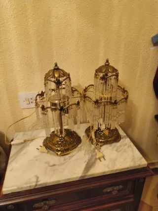 Lámpara colgante clásica metal y cristal