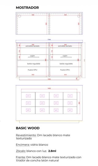 Mostrador de farmacia con 2 puestos de trabajo