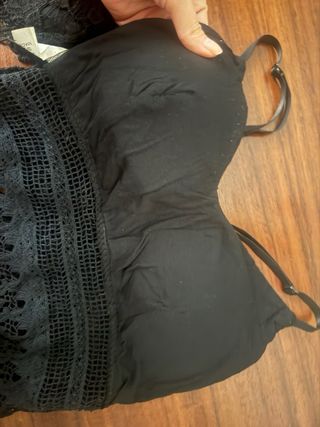 Conjunto Top y Short Negro Encaje