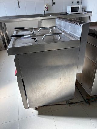 Freidora Industrial Hostelería Inox Doble Cubeta