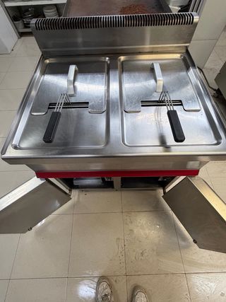 Freidora Industrial Hostelería Inox Doble Cubeta
