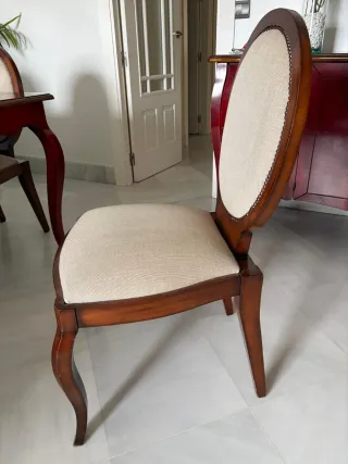 Silla de comedor tapizada madera y mesa