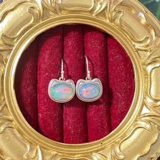 Anillo Plata Opal Blanco Natural Gatito