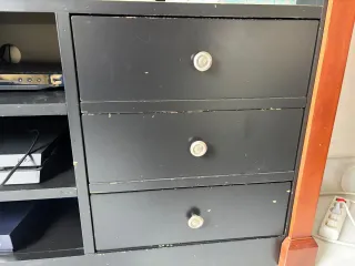 Mueble TV y Librería Negro/Marrón