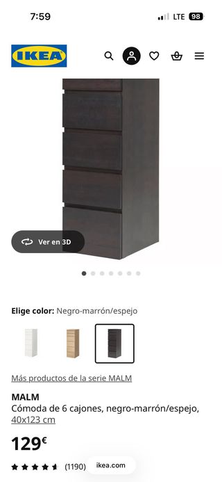 Sinfonier Malm Ikea Negro
