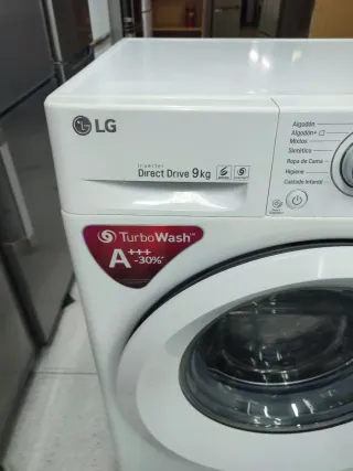 Lavadora marca LG 9kg clase A+++ 1200rpm y garantí