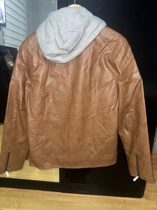 Chaqueta hombre piel sintética marrón Talla M