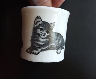 Pareja Vasitos Vintage Perro y Gato