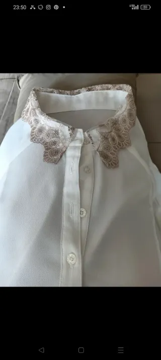 Blusa de seda branca