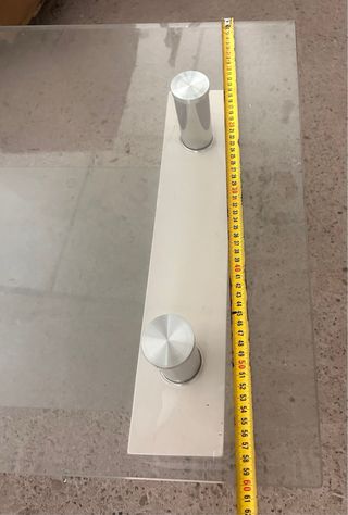 Mesa de centro cristal y blanca moderna