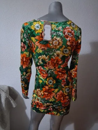 Vestido fiesta terciopelo escote cruzado