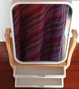 Tocador Espejo Madera con 2 Cajones 17x30x10