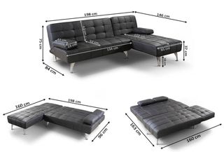 Sofá Cama AROA - Chaise Longue XS 3 Plazas