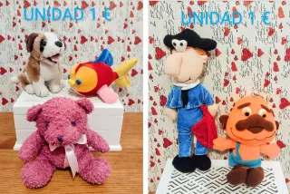 MUÑECOS PELUCHES A 1 € / 1'50 € / Y 2 €
