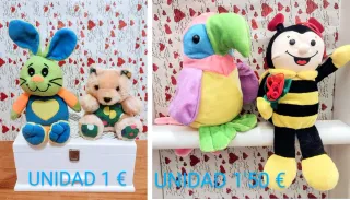 MUÑECOS PELUCHES A 1 € / 1'50 € / Y 2 €