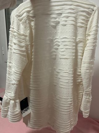 Chaqueta de punto blanca