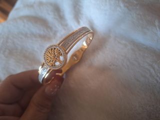 Pulsera dorada árbol de la vida con circonitas