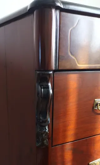 Cómoda antig. caoba S.XIX, dos cajones secretos