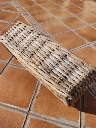Cesta de mimbre rectangular