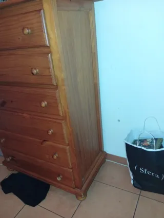 Cómoda de pino 6 cajones