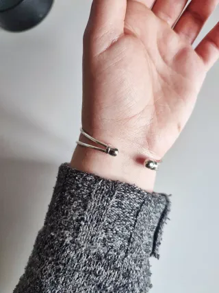 Bracciale Argento Acciaio Inox con Fiori