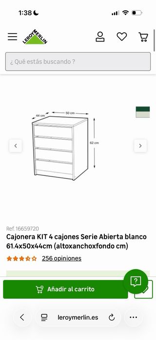 Cajonera pequeña 4 cajones blanca