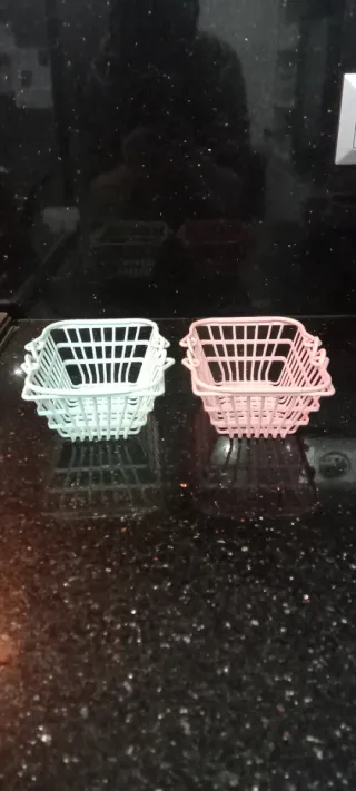 Mini Cestas azul 6 rosa