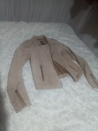 Chaqueta Biker Beige  cuero Talla M