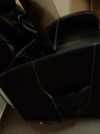 Sillón reclinable eléctrico piel negro