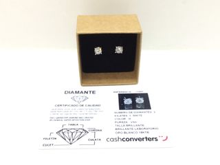 pendientes oro 18k con piedra con diamante de laboratorio