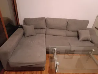 Sofá Cheslong Grande Gris