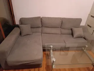 Sofá Cheslong Grande Gris