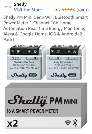 7 confezioni Shelly PM MINI 16A Smart Power Meter