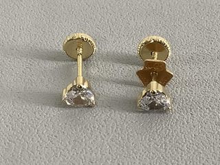 pendientes oro 18k con piedra