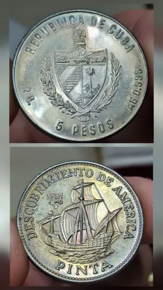 Estuche 3 monedas de 5 Pesos 1981 Cuba 🇨🇺
