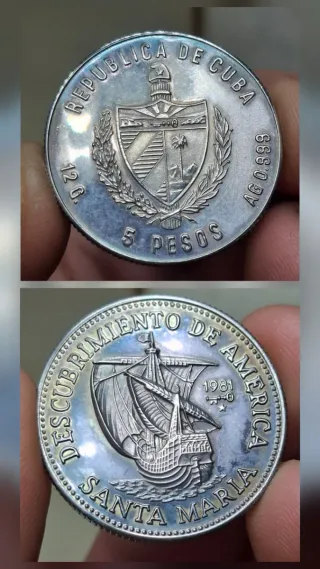 Estuche 3 monedas de 5 Pesos 1981 Cuba 🇨🇺
