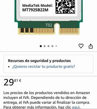 Tarjeta WiFi 7 MT7925 5374Mbps Tribanda