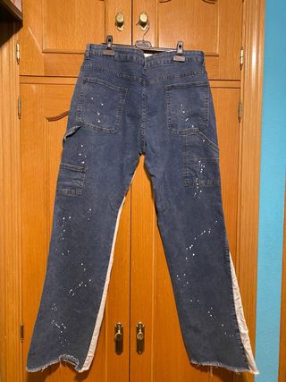 Pantalones vaqueros patchwork rotos