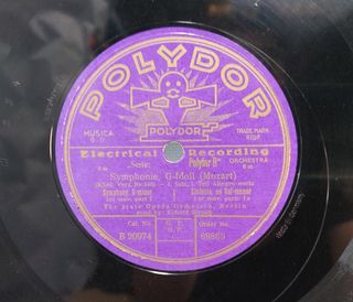 3 Discos de Pizarra Polydor. Sinfonía en Sol Menor _ Mozart.