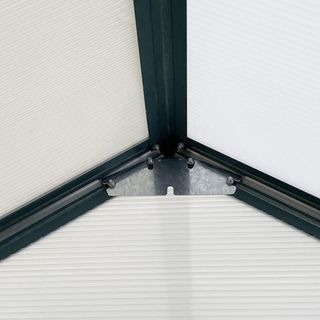 Invernadero de Policarbonato 190X375X199Cm, Con Ventana Abatible y Puerta Corredera, Estructura de Aluminio, Verde