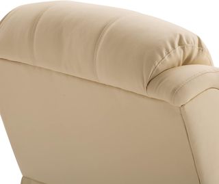 Sillón Relax Masajeador con Reclinación Regulable, 8 Puntos Vibrantes y Calefacción, Sillón Eléctrico Giratorio 360° con Control Remoto, en Cuero Sintético y Acero, Beige